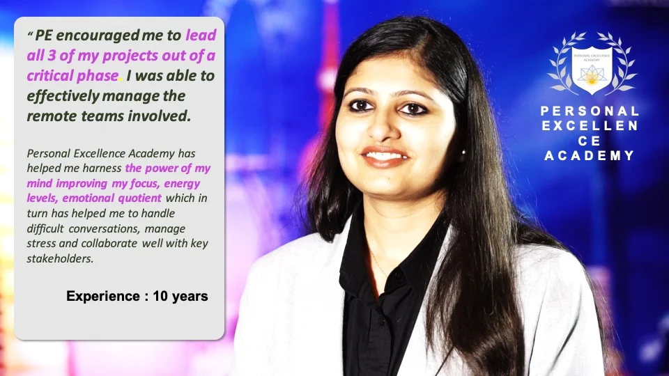 A participant describing the impact of the Personal Excellence Academy